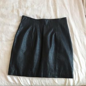 Vintage Hight Waisted Leather Mini Skirt
